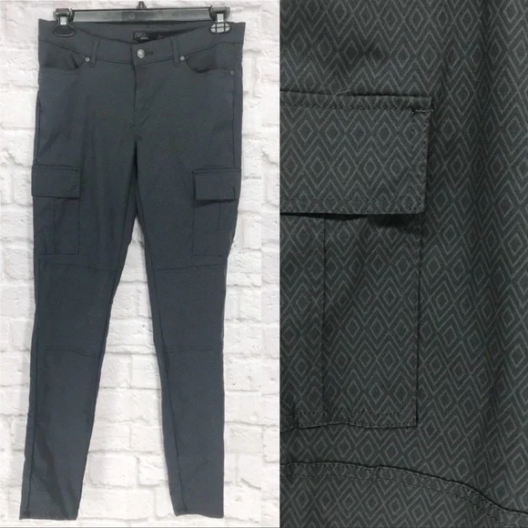 Prana Meme Cargo Skinny Pants Outdoors Printed Quartz Size 6 - Picture 2 of 4